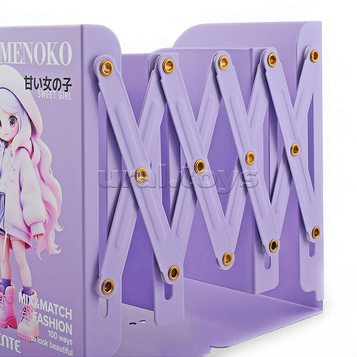 Подставка для учебников и книг "Amai Menoko" 19x14,7x9 см, металлическая, телескопическая, окрашенная, вес 600 г, с полноцветным рисунком, в картонной коробке