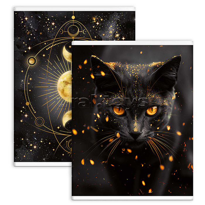 
Тетрадь-перевертыш, 80 л. клетка "Кот-маг" 210 х 297 мм, А4 мягкий переплёт