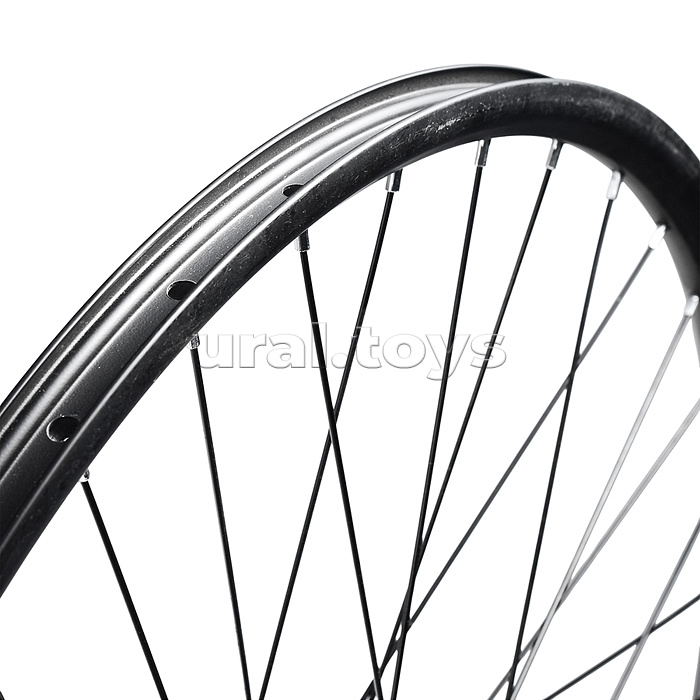 Колесо велосипедное 27,5" заднее в сборе, алюминий, под трещ, диск 6-болт, без гаек