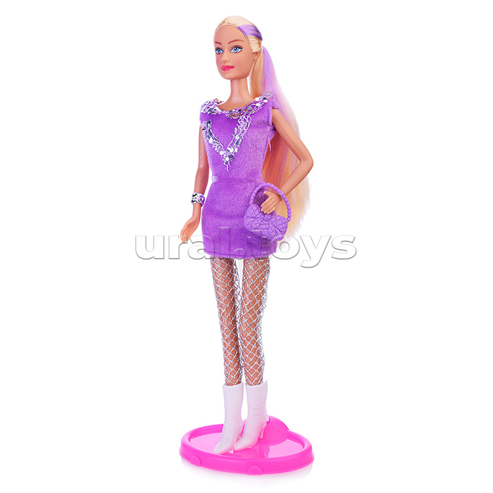 Кукла"Кристина" с цветными волосами  в платье и  аксессуарами