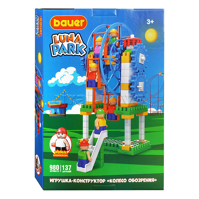 Конструктор 980 Stem Luna Park Аттракцион Колесо Обозрения 3+