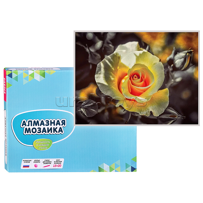 
Алмазная мозаика 15х20 "Чайная роза" (13 цветов)