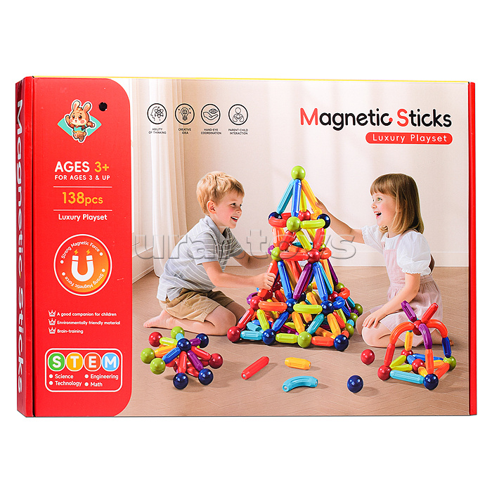 Конструктор "Магнитные друзья" (магнитный, 138 дет.) в коробке