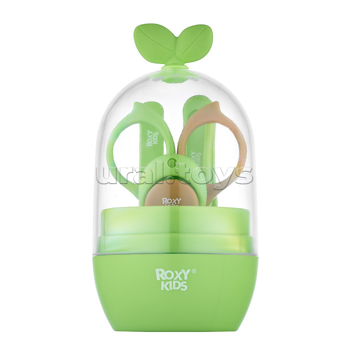 Маникюрный набор "Листик" зеленый с коричневым