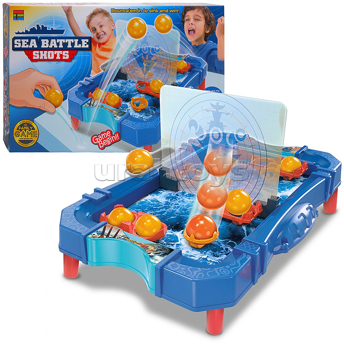 Игра 007-163 "Морской бой" с прыгающими шариками. в коробке