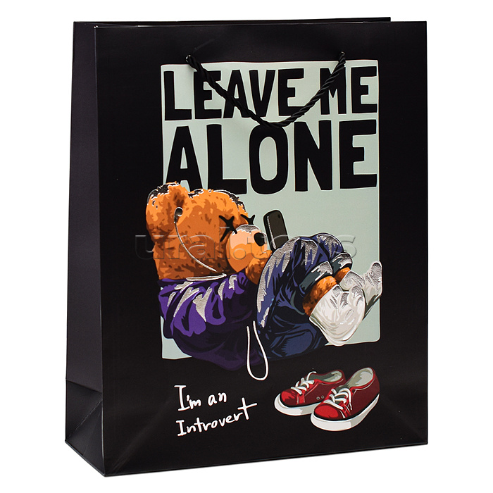 Пакет подарочный "Стильный мишка" 26х32х10 см