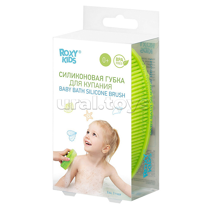 Губка для тела силиконовая овал, салатовая