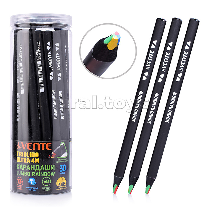 Карандаш с разноцветным грифелем "Triolino. Jumbo Rainbow" 4М, диаметр корпуса 10 мм, диаметр 5мм