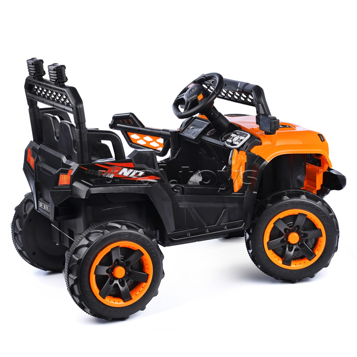 Электромобиль "Кросс" на аккумуляторе, с р/у управлением, в коробке (оранжевый)