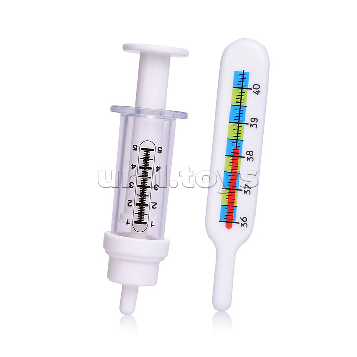 Набор "Медик" 4 предмета (накидка, колпак, градусник, шприц) белый