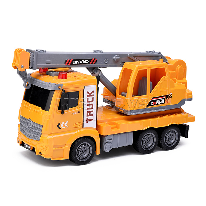 Машина "Автокран" на батарейках, в коробке