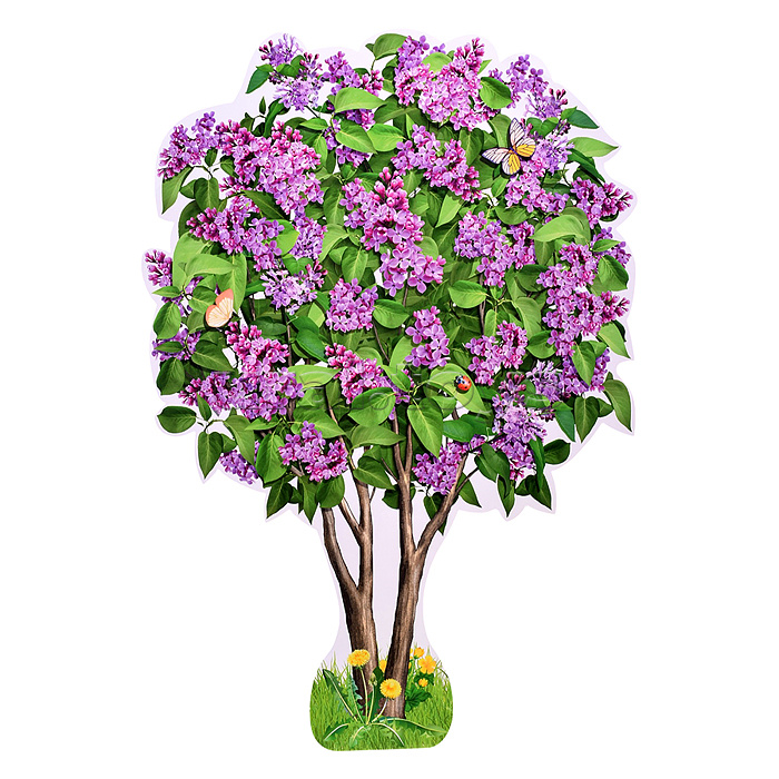 Плакат вырубной А3 в пакете. Сирень весенняя (УФ-лак, в индивидуальной упаковке, с европодвесом и клеевым клапаном)