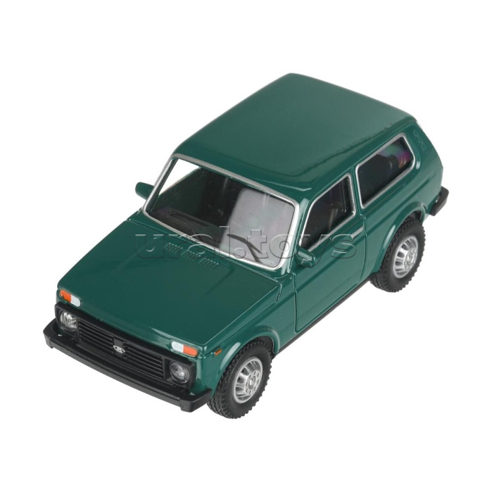 Машина металл LADA 4x4 длина 10 см, инерц, зеленый Машина металл LADA 4x4 длина 10 см, инерц, зеленый