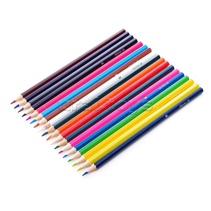 Карандаши цветные "Zoo" 18 цветов, М, диаметр грифеля 2,65 мм, шестигранные, в картонной коробке