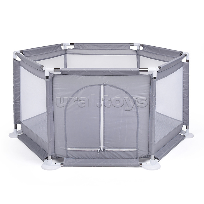Манеж детский шестигранный (113*130*65) цвет серый