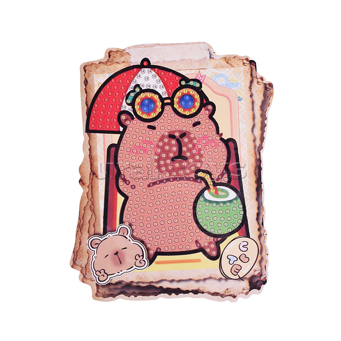 Мозаика алмазная "Такая разная капибара" 10*13см