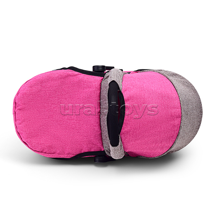 Коляска-трансформер для кукол, металлическая, регулируемая ручка, с корзиной, цвет розовый