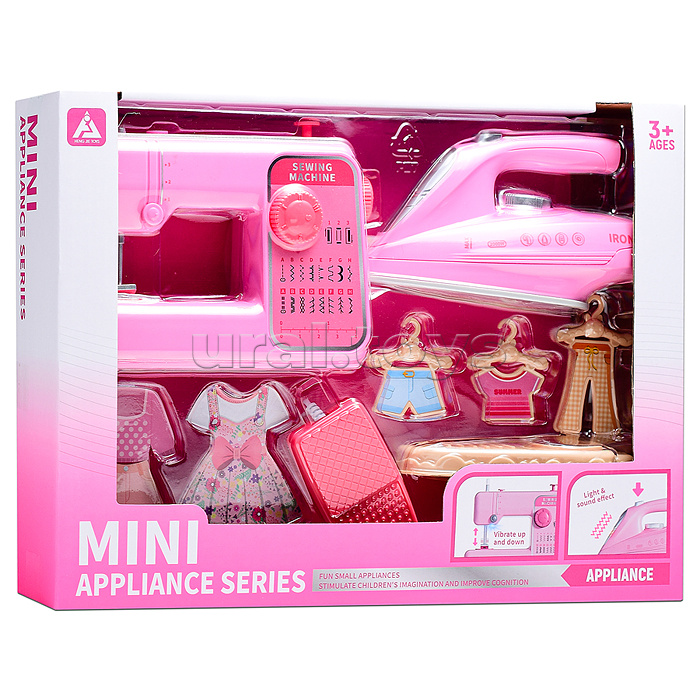 Бытовая техника " Швейная машинка с гладильной доской и утюгом" в кробке