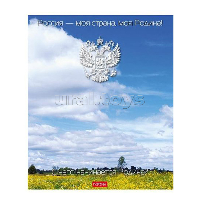 Тетрадь 24л. клетка "Моя страна с гимном" А5 5 диз.