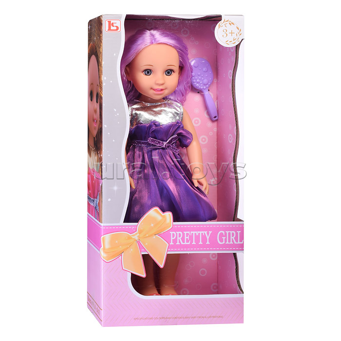 Кукла "Аня" с лиловыми волосами, в коробке