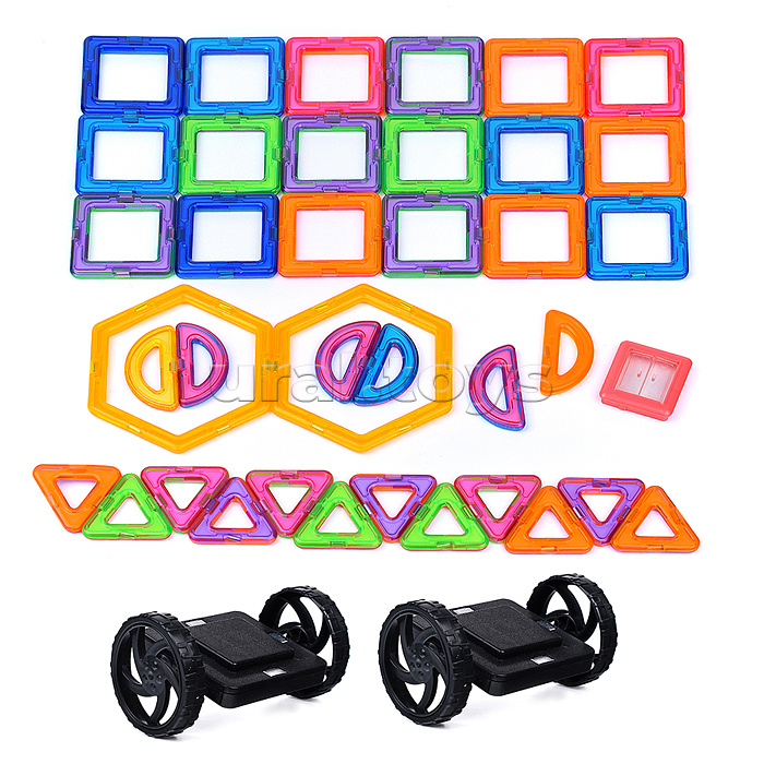 Конструктор магнитный, большой размер дет. (75 дет.), в пакете