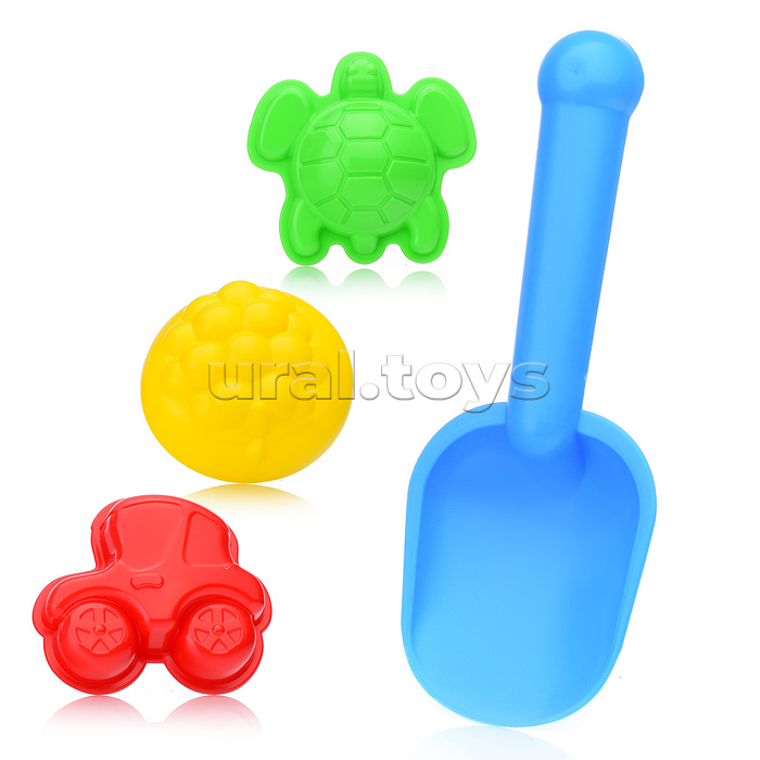 Песочный набор "Ассорти"( 3 формочки, совок)