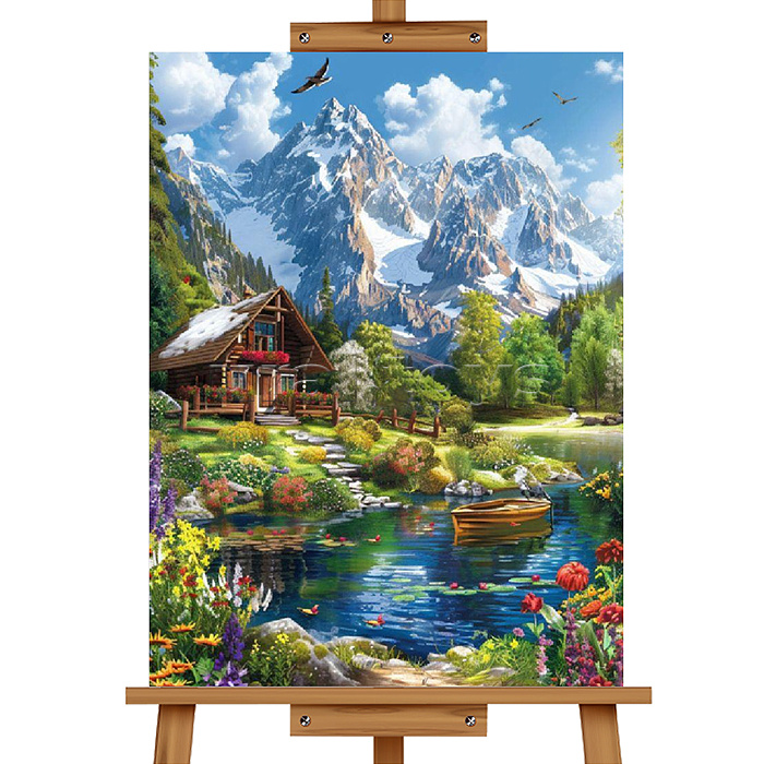 Набор для рисования "Картина по номерам 40*50 см. Домик у реки"