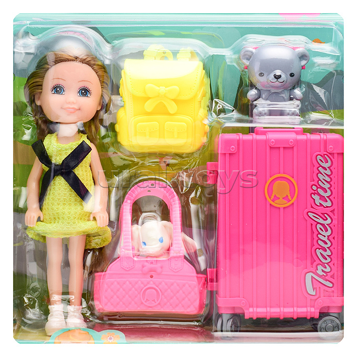 Кукла с аксессуарами, на листе