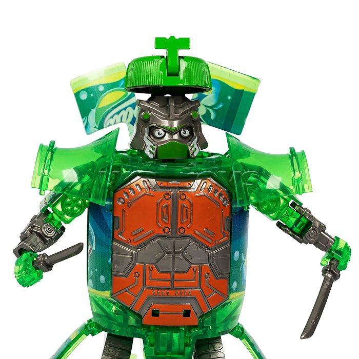 Трансформер бутылка-робот 2в1 "Самурай" ВОХ 17,5х22,5х10,5см, цвет зелёный