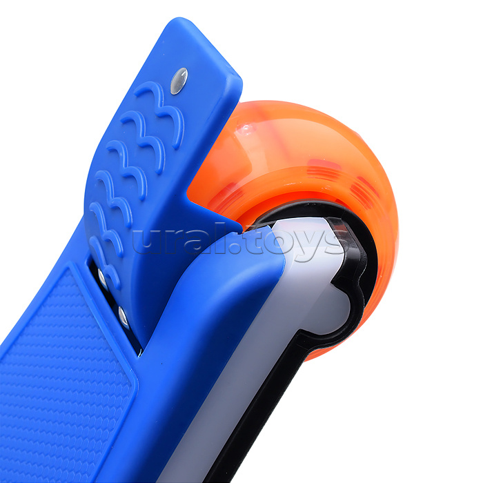 Самокат трёхколёсный ROCKET колёса световые PU, цвет синий