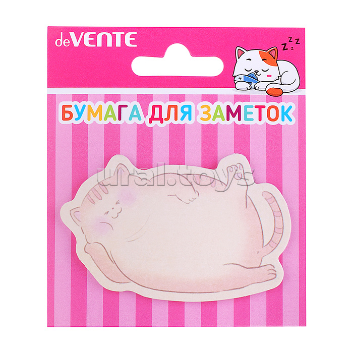 Клейкая бумага для заметок "Lying Animals" 70x50 мм, 20 листов, офсет 80 г/м², печать 4+0, ассорти форм и дизайнов, в картонном блистере и пластиковом пакете с европодвесом