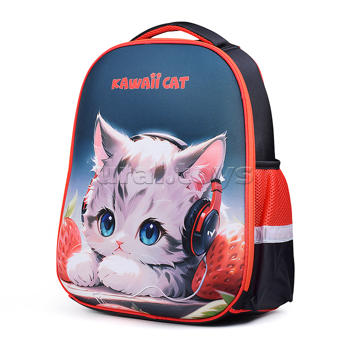 Рюкзак "Optima. Kawaii Cat" школьный жесткий 37x28x18 см (17 л) вес 700 г, 1 отделение Рюкзак "Optima. Kawaii Cat" школьный жесткий 37x28x18 см (17 л) вес 700 г, 1 отделение