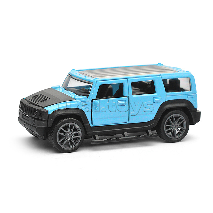 Голубая инерционная машинка Сафари die-cast,1:32, открывающиеся двери
