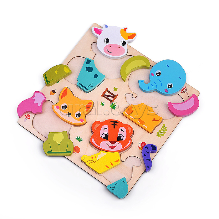 Пазл-вкладыш "Веселые зверята"