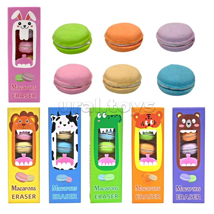 Набор ластиков "Макароне" 6 шт. микс