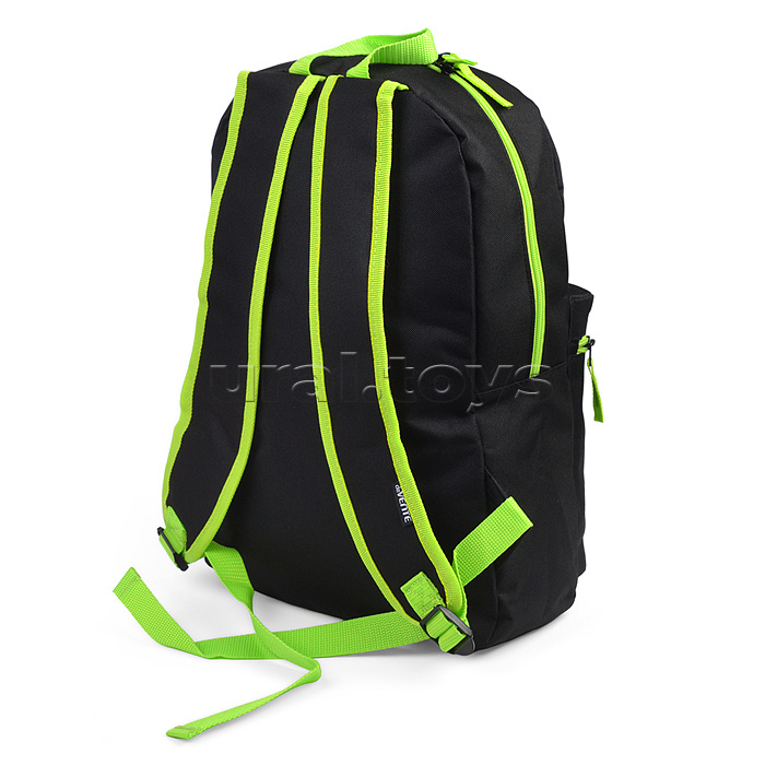 Рюкзак "Black" подростковый 40x29x17 см (14 л) 250 г, 1 отделение на молнии, 1 передний карман, черный с салатовым Рюкзак "Black" подростковый 40x29x17 см (14 л) 250 г, 1 отделение на молнии, 1 передний карман, черный с салатовым
