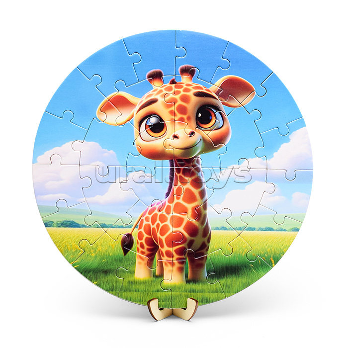 Пазл магнитный "Зверята" круглый