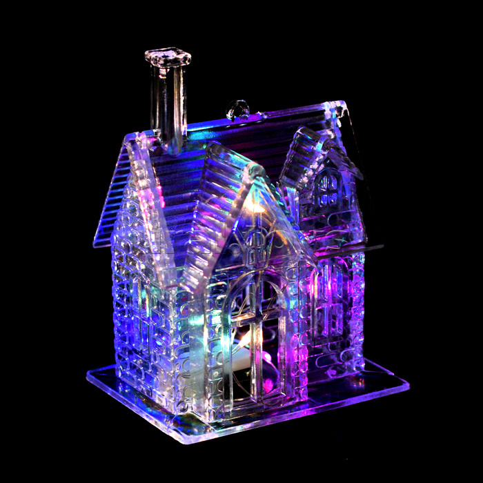 Фигура новогодняя светящаяся "Новогодний дом" 10см