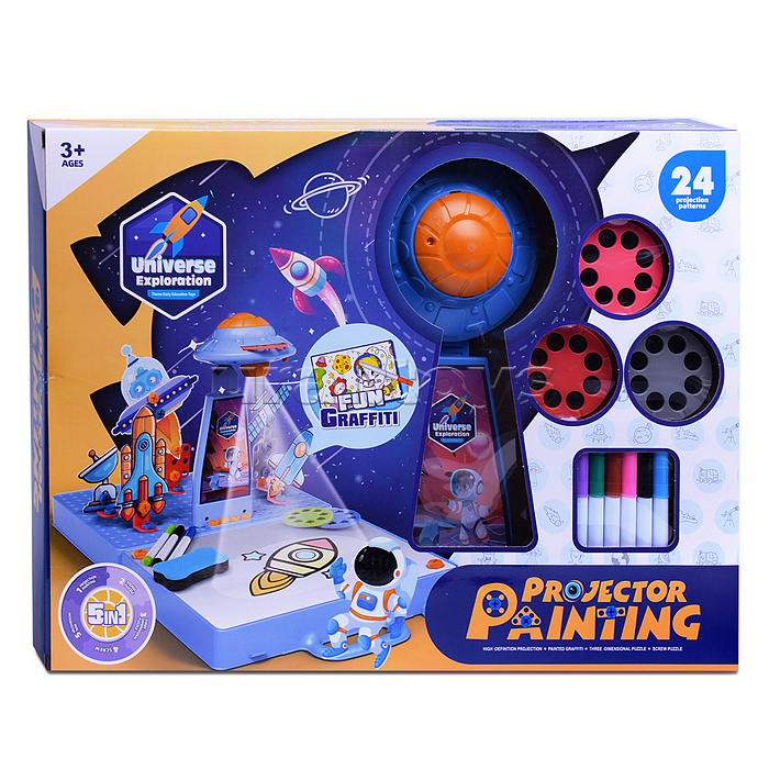 Доска для рисования 5 в 1 "Космические приключения" в коробке