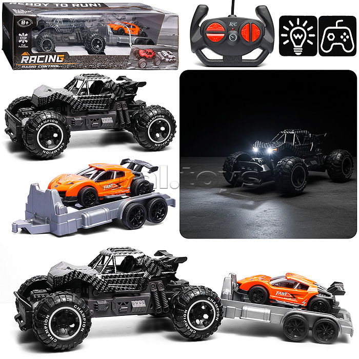 Машина "Вездеход с прицепом 1" р/у, 27 MHz, в коробке