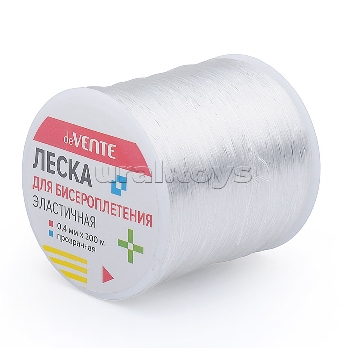 Леска для бисероплетения "Elastic Line" 0,4 мм x 200 м, эластичная, прозрачная, на катушке