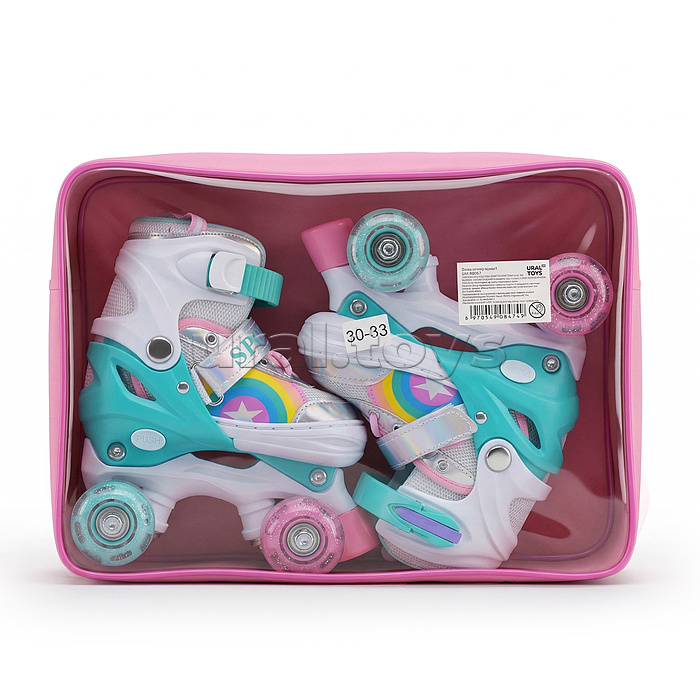 Ролики детские, размер S, 4 колеса (цвет зеленый)