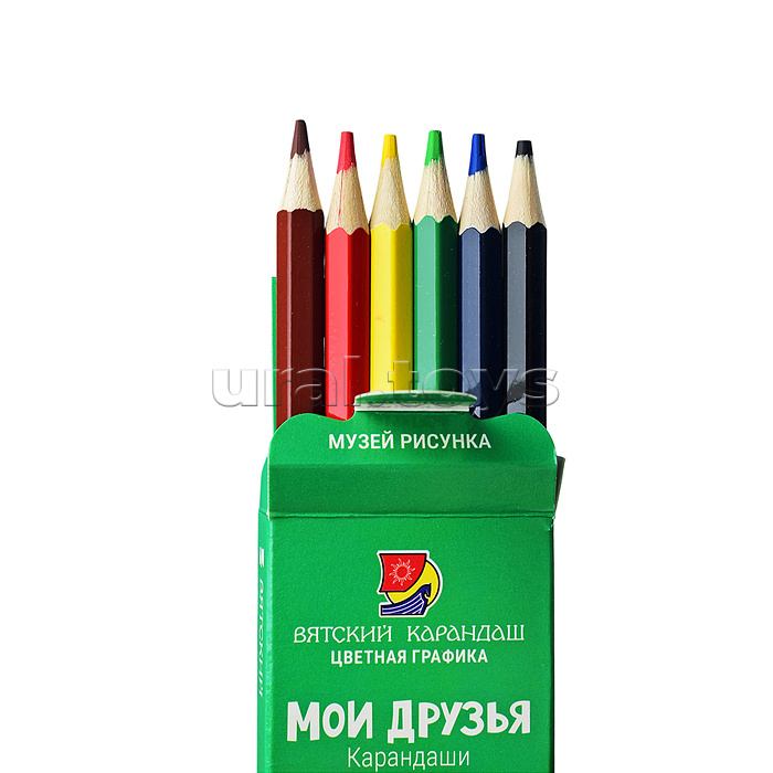Карандаши цветные 6цв акварельные шестигранные серия "Мои Друзья"