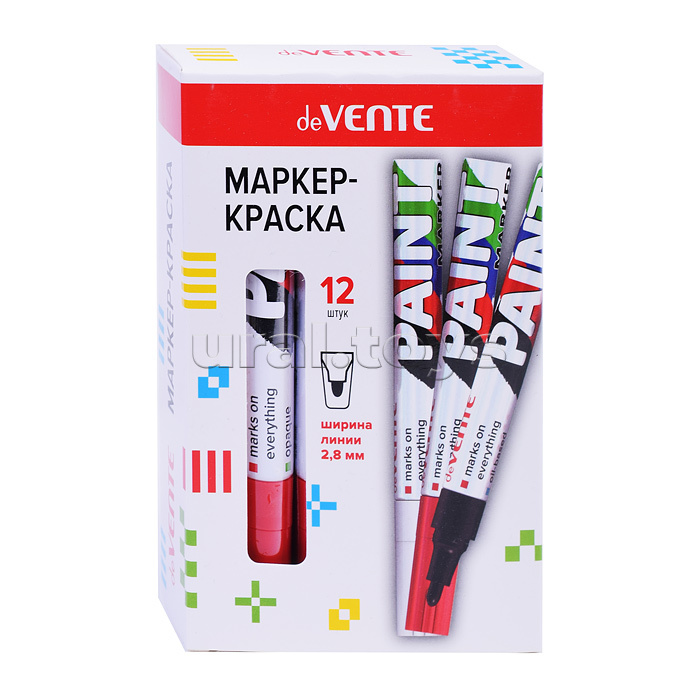 Маркер-краска, круглый, алюминиевый корпус, с клипом, нитро-основа, пулевидный наконечник, ширина линии 2,8 мм, длина письма 400 м, красный Маркер-краска, круглый, алюминиевый корпус, с клипом, нитро-основа, пулевидный наконечник, ширина линии 2,8 мм, длина письма 400 м, красный