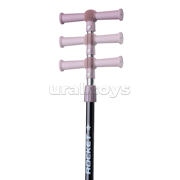 Самокат трёхколёсный ROCKET колёса световые PU, цвет коричневый