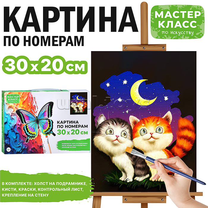 Набор для рисования "Картина по номерам 30х20 см. Котятки"
