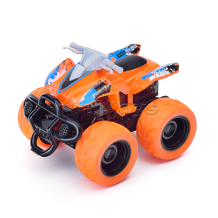 Фрикционная машинка "Квадроцикл" с краш-эффектом, 4х4, оранжевая