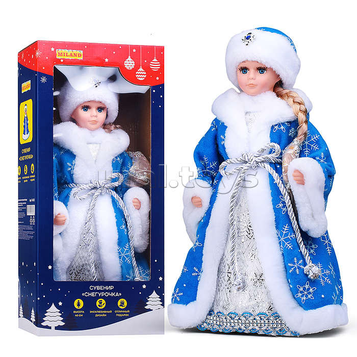 Сувенир "Внучка Деда Мороза" в голубой шубе со снежинками, 40см Сувенир "Внучка Деда Мороза" в голубой шубе со снежинками, 40см