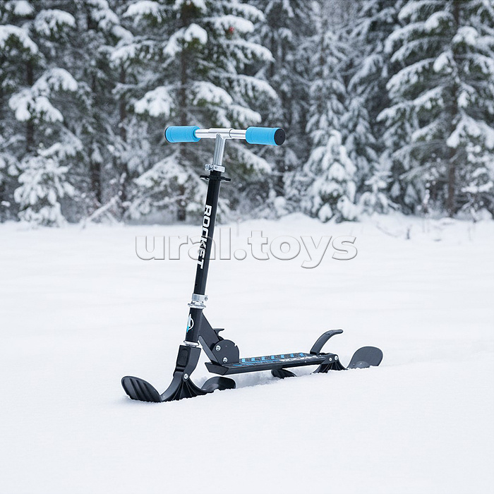 Самокат-снегокат, складной, в коробке (синий)