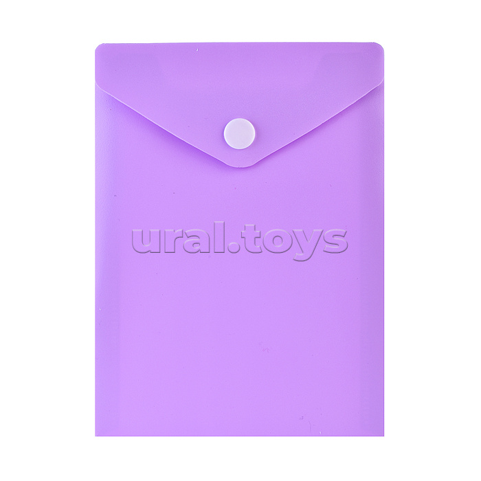 Папка-конверт на кнопке "Pastel" A6- (115x157 мм) 180 мкм, непрозрачная, 5 пастельных цветов ассорти